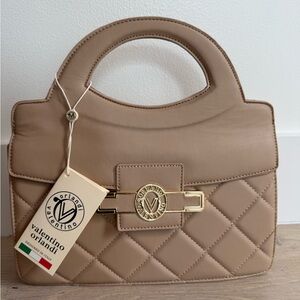 Valentino Orlandi Beige Quilted Satchel